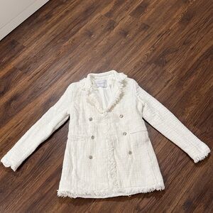 Carolina Belle Elegant White Textured Jacket